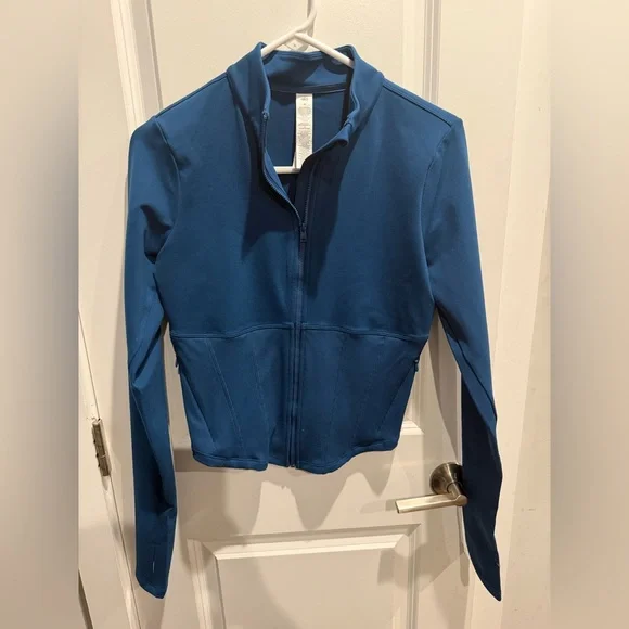 Alo Yoga Airbrush Corset Full Zip Jacket Size M Eclipse Blue - Picture 9 of 14